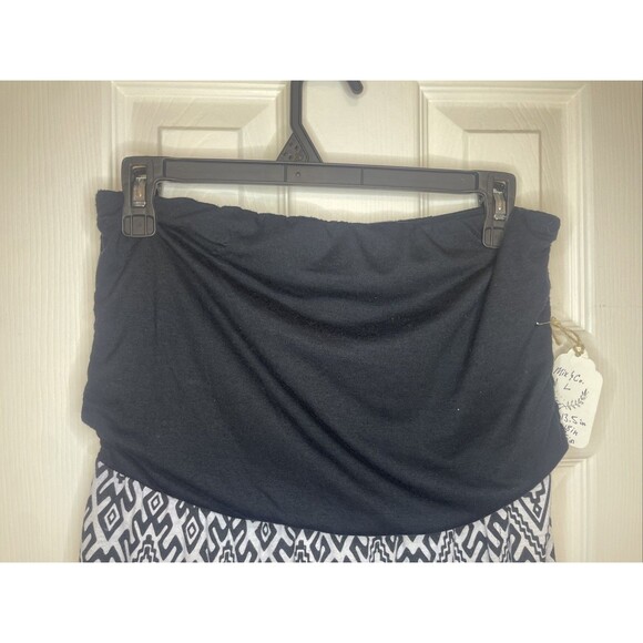 Vintage Mix & Co. Large Dress Boho Asymmetrical Slit Hem Strapless Bandeau - Picture 4 of 9